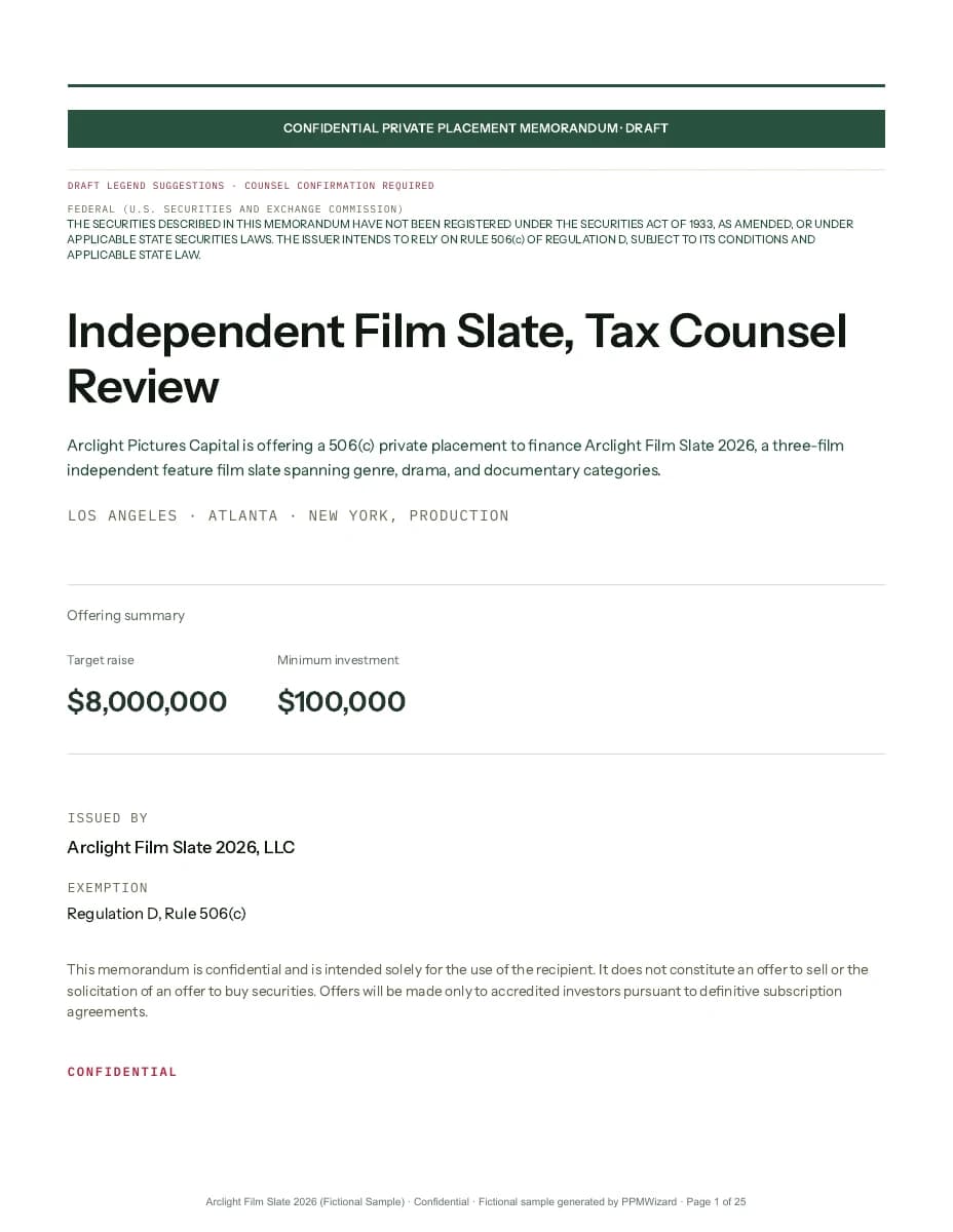 Sample PPM export cover for Independent Film Slate
